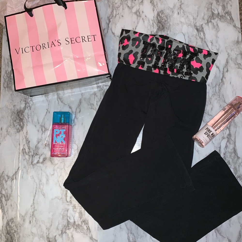 PINK cheetah print boot cut yoga pants | Size XS